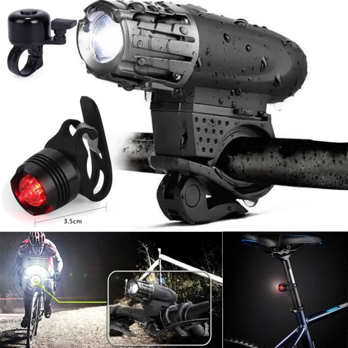 Phare Vélo Rechargeable Puissant + Feu Arrière – Étanche, 3 Modes, Montage Sans Outil Pour Commuting Et Randonnée