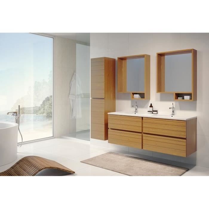 Plan Double Vasque Ceramique 140 Cm Lagon Meubles Suspendus Mindy 4 Tiroirs 140 Cm Plan Double