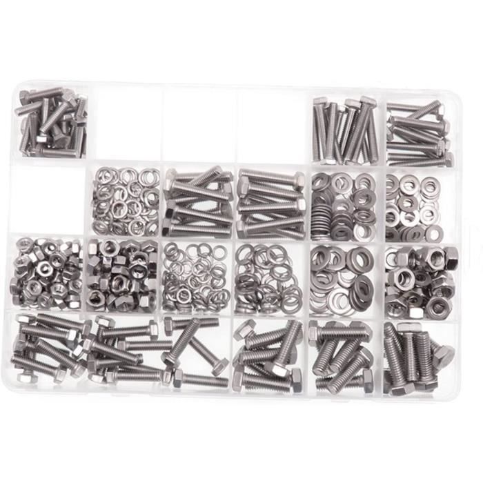Lot De 20 Vis à Tête Hexagonale Creuse M2x30mm Avec écrous - Acier Inoxydable, Tête Moletée