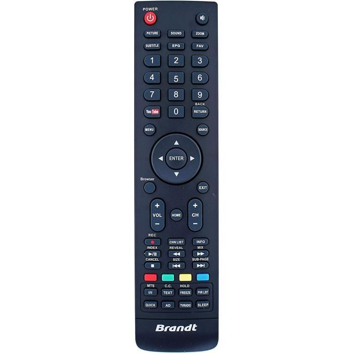 VINABTY B3929HD Telecomando Sostitutivo Per TV Brandt LCD LED Smart - Compatibile Con B3230HD, B3930HD, B4040FHD E Altri - Infrarossi, Plug And Play - 5
