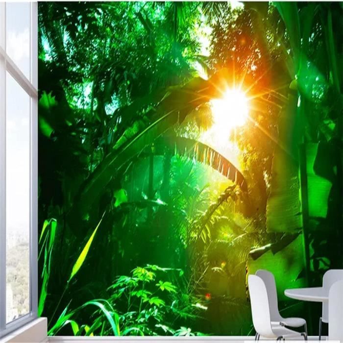 LIWI-Papier Peint Intissé Vert Plantes Arbres Soleil Papier Peint Effet ...