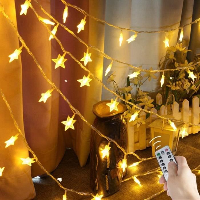 Guirlande LED 100 Lumières étanche 10m - Avec Télécommande, 8 Modes, Piles, Pour Intérieur/extérieur