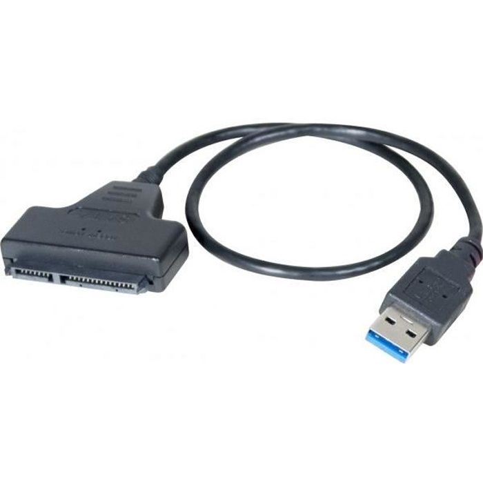 Câble adaptateur double USB 2.0 vers SATA pour disque dur SATA HDD / SSD 2,5  pouces