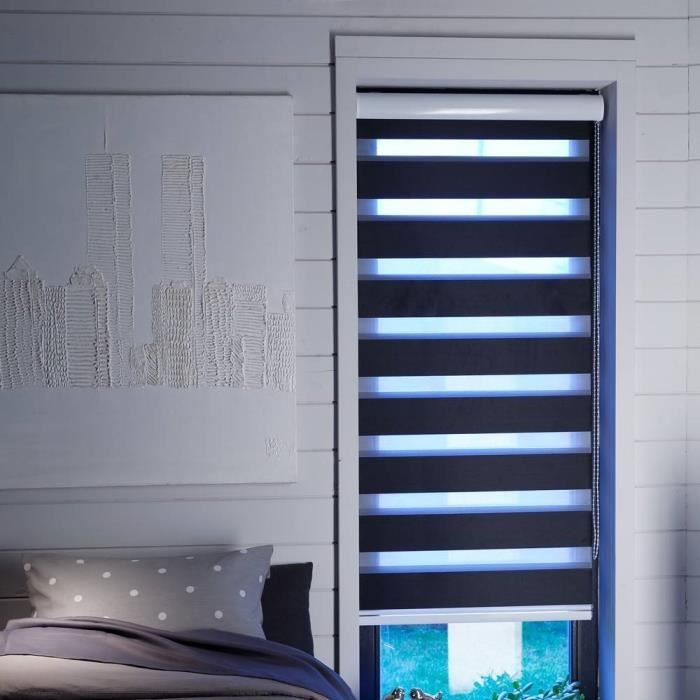 Madecostore Store Enrouleur Jour Nuit Blanc Et Noir Occultant Noir L184 X H220cm Achat Vente Store De Fenetre Soldes Sur Cdiscount Des Le 20 Janvier Cdiscount