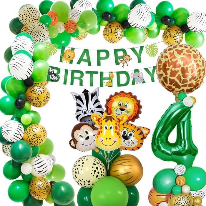 Jungle Decorations Anniversaire Fete Garcon 4 Ans Anniversaire 4 An Garcon Ballons Anniversaire 4 An Animaux Avec Cdiscount Maison