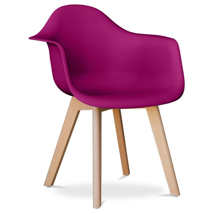 Chaise de salle à manger avec accoudoirs - scandinave - Amir Mauve