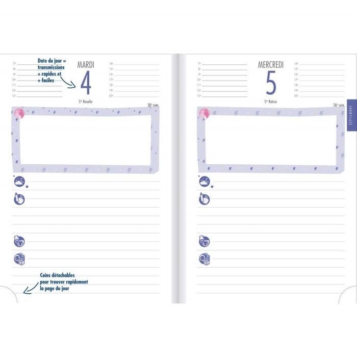 Exacompta amze Un Agenda Baby Day 0 A 3 Ans Assurant Le Lien Entre Les Parents Et La Nourrice Ou La Creche Format A5 Se Cdiscount Beaux Arts Et Loisirs Creatifs