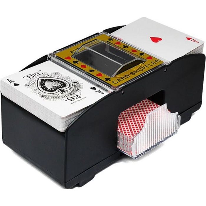 Distributeur de Cartes, Mélangeur de cartes, Poker Shuffle Machine automatique (shuffle 1-2 decks)