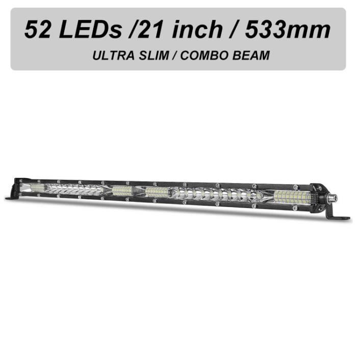 barre led 20 pouces - barre lumineuse LED 12V-24V pour voiture, 4x4, camion, ATV, SUV, bateau