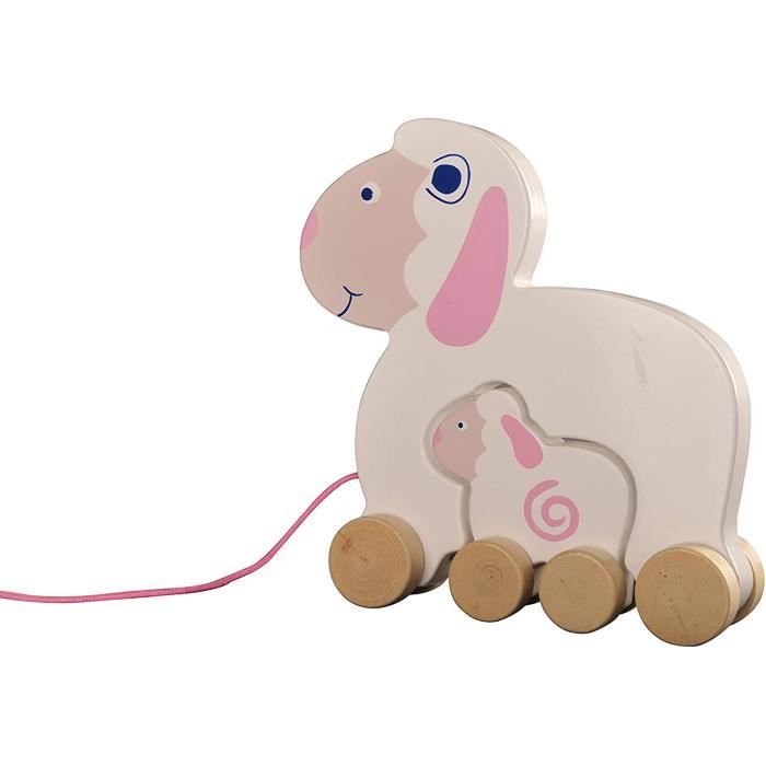 Jouet à Tirer Chat En Bois WoodyWood - Pour Enfants Dès 1 An, Motricité Et Mouvement