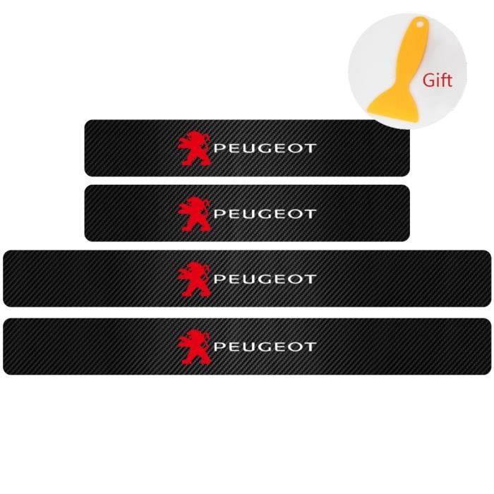 Black-For PEUGEOT -Autocollants de protection pour seuil de porte de voiture en Fiber de carbone, autocollants pour PEUGEOT 107 206