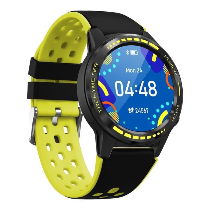 Montre connectee LEMFO M7S GPS montre intelligente hommes avec carte SIM moniteur de frequence cardiaque Type black yellow Cdiscount Telephonie
