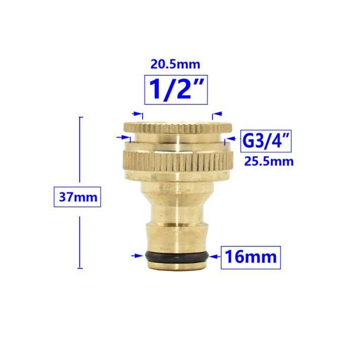 Raccord Rapide En Laiton Pour Tuyau D'arrosage - Compatible Système Gardena - 2 Pièces - Haute étanchéité