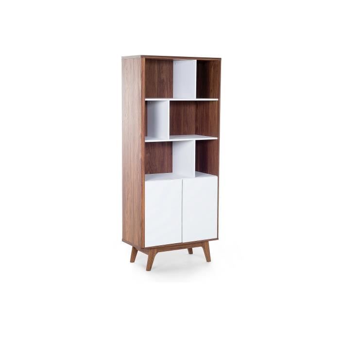Meuble de rangement bibliothèque contemporain - BELIANI - COLUMBUS - 3 étagères - Marron et blanc Meuble de rangement bibliothèque contemporain - BELIANI - COLUMBUS - 3 étagères - Marron et blanc