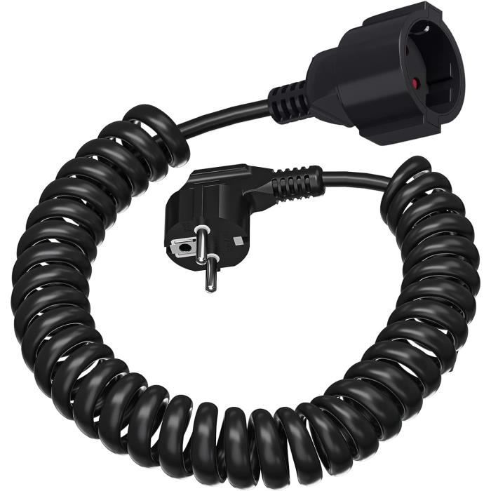 Câble De Rallonge Schuko, Câble Spiralé À Contact De Protection ...
