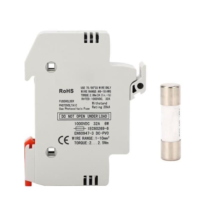 Cikonielf Fusible 1000V Fusible Disjoncteur Disjoncteur à Fusible 32A 1000V DC pour une