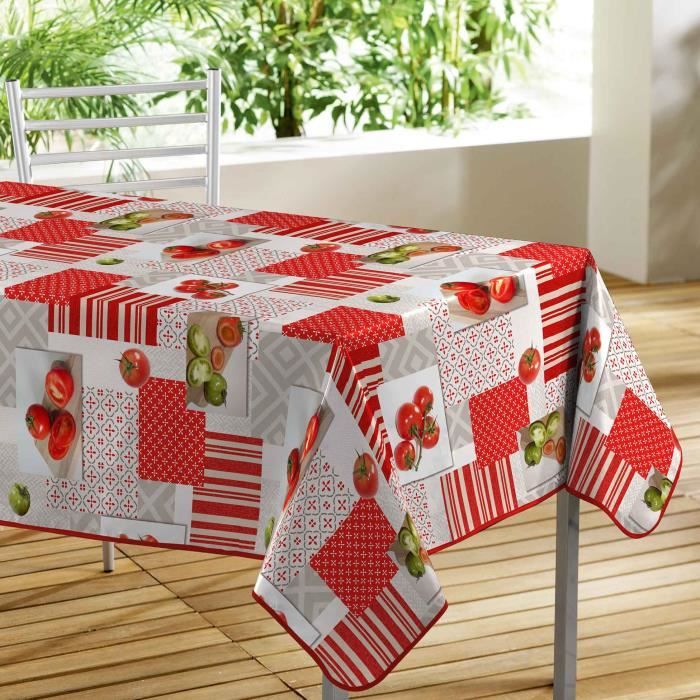 CDaffaires nappe rectangle 140 x 240 cm pvc Toile cirée Amandine