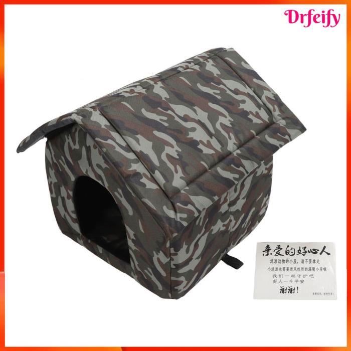 Comparer les prix de Drfeify Maison de chat extérieure Maison d'extérieur pour chat, amovible, maintien au chaud, étanche, animalerie panier Vert M