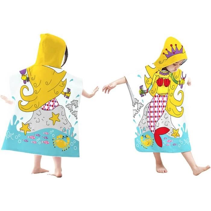 Grand Arc-en-ciel Licorne Enfants Serviette De Plage Poncho Microfibre Filles Serviette De Bain Nager Surf Séchage Rapide Serviette Fleurs Licorne Cheval Serviette De Plage (Couleur 1,70x150 Cm