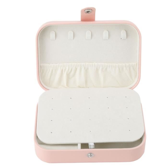 Mini Sac à Bijoux De Voyage Pliable - 3 Rouleaux Avec Boucle - Cuir PU - Pour Bagues, Boucles D'oreilles, Colliers