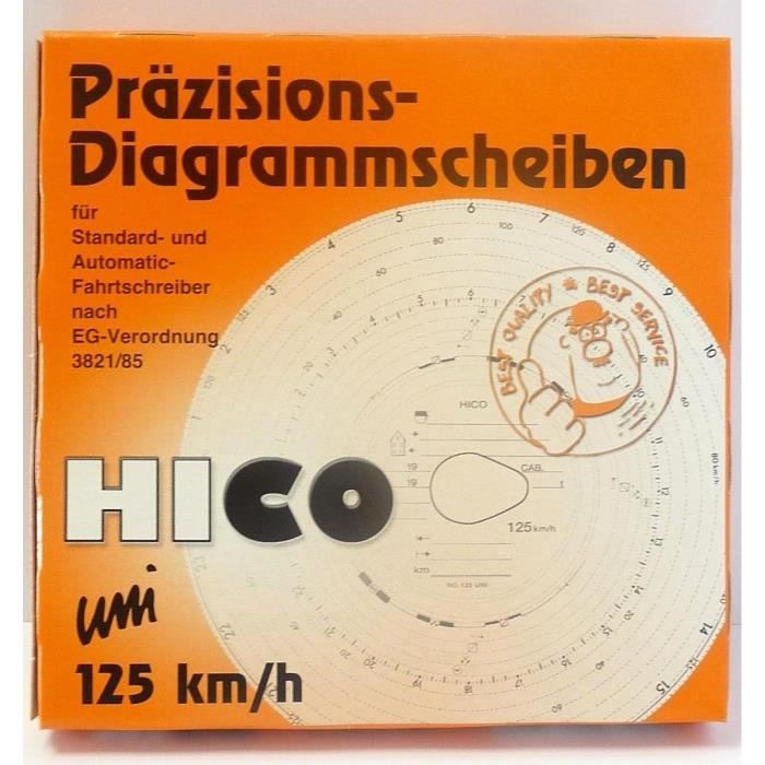 Disques Tachygraphe Meccanocar - Lot De 100 Pour Camions Et Véhicules Lents (125 Km/h Max) - Homologués CEE