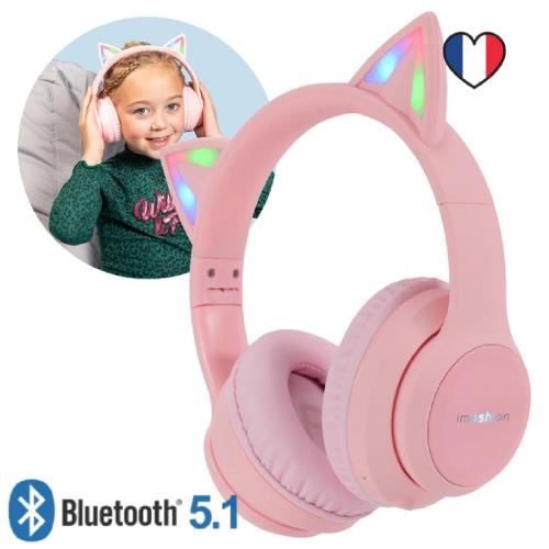 Casque audio 2-en-1 avec oreilles de chat LEXIBOOK - Bluetooth 5.0 - Rose -  Pour enfants a partir de 4 ans 891054