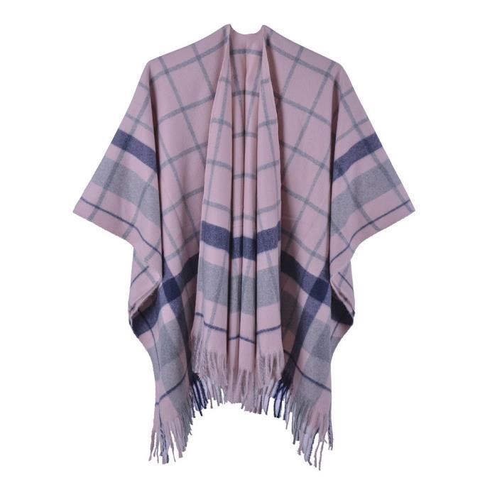 Poncho à Capuche Avec Franges Pour Femme - Tissu Tricoté Chaud, Style Cape élégante Pour Automne/hiver