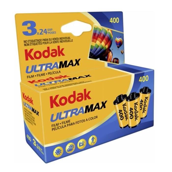 Pellicule KODAK ULTRAMAX 135/3X24 poses - Pack Blister - Achat / Vente  pellicule photo Pellicule KODAK ULTRAMAX 135/3X24 poses - Pack Blister à  prix déchiré 0086806034050 - Cdiscount