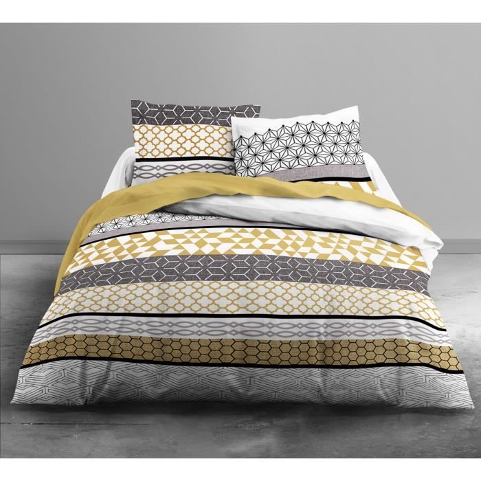 2 taies doreillers 63x63cm 100/% Coton 57fils Braza Housse de couette 220x240cm
