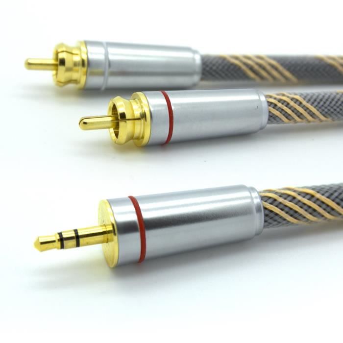 LCS - Câble audio JACK vers 2RCA - 1.5m