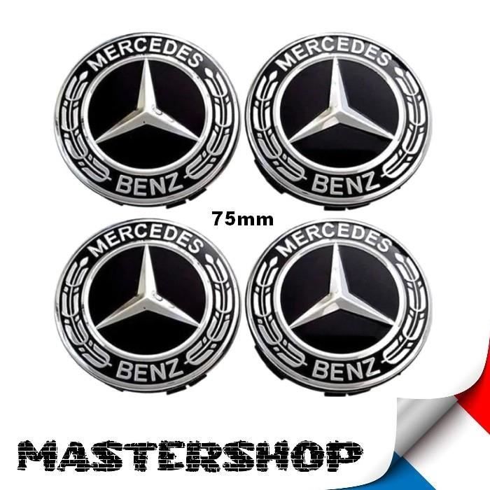 LOT 4 Cache Moyeu 75mm BLEU Pour Mercedes Logo Emblème Jante Centre De - Foto 2
