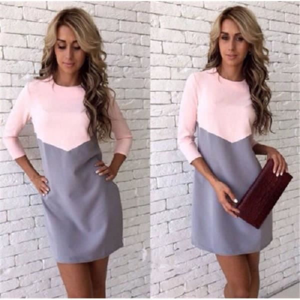 tenue rose et gris