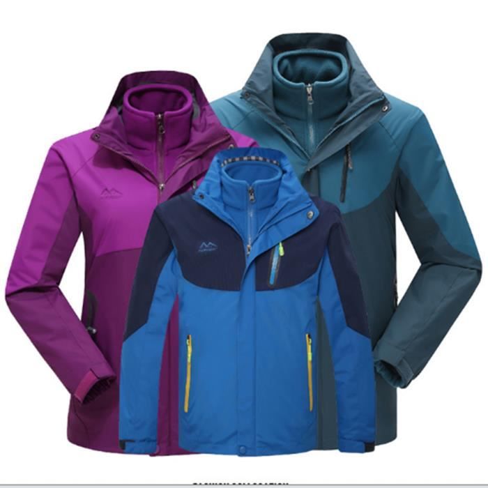 Veste Imperméable 3 En 1 Homme Mrat - Manteau Softshell Polaire Capuche Amovible