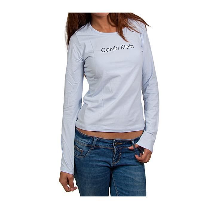T shirt manche longue calvin klein femme Clearance