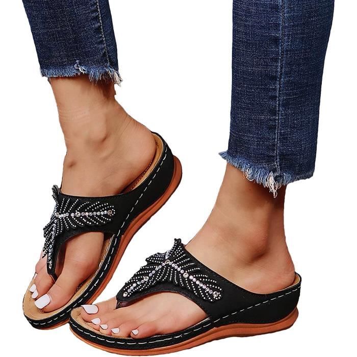 SANDALE NU PIEDS 2023 Femme t Confort R tro Compens Slip on