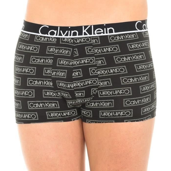 Boxer CALVIN KLEIN UNDERWEAR Noir a motifs Blanc Homme 95 coton 5 Elasthanne Noir a motifs Cdiscount Pret a Porter