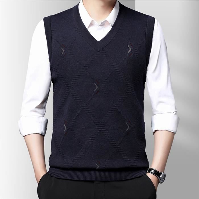 Gilet sans manche best sale homme col v