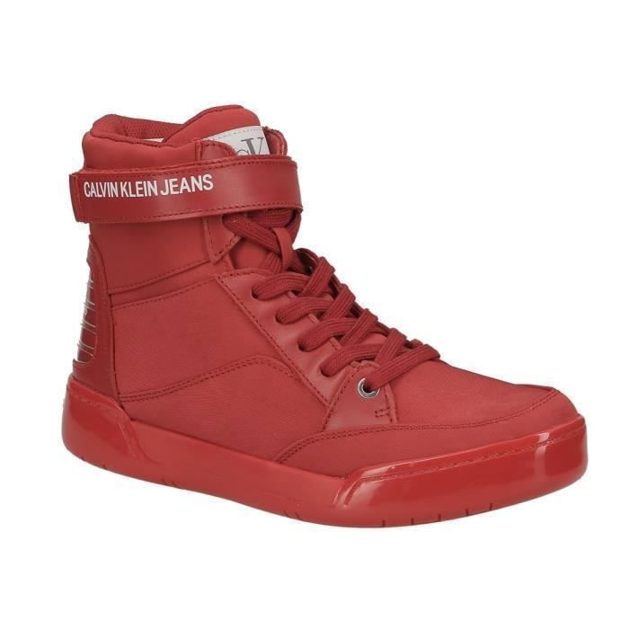 Basket dame haute Calvin Klein Nelda R0804 SCA rouge. Rouge - Cdiscount  Chaussures