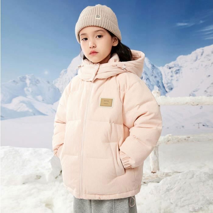 Doudoune Enfant Fille Garcon Court Couleur Unie Chaude A Capuche Rose Rose Cdiscount Pret a Porter