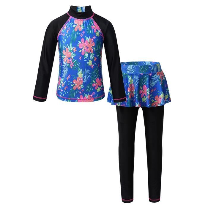 Ensemble Maillot de Bain 2 Pi ce Fille Enfant Anti Uv Haut de Bain
