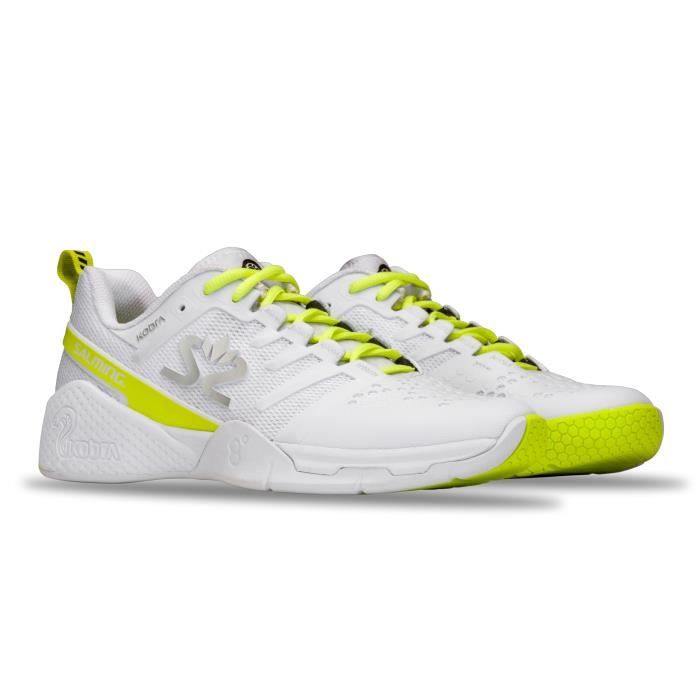 Chaussures de handball femme Salming Kobra 3 Blanc jaune fluo Indoor