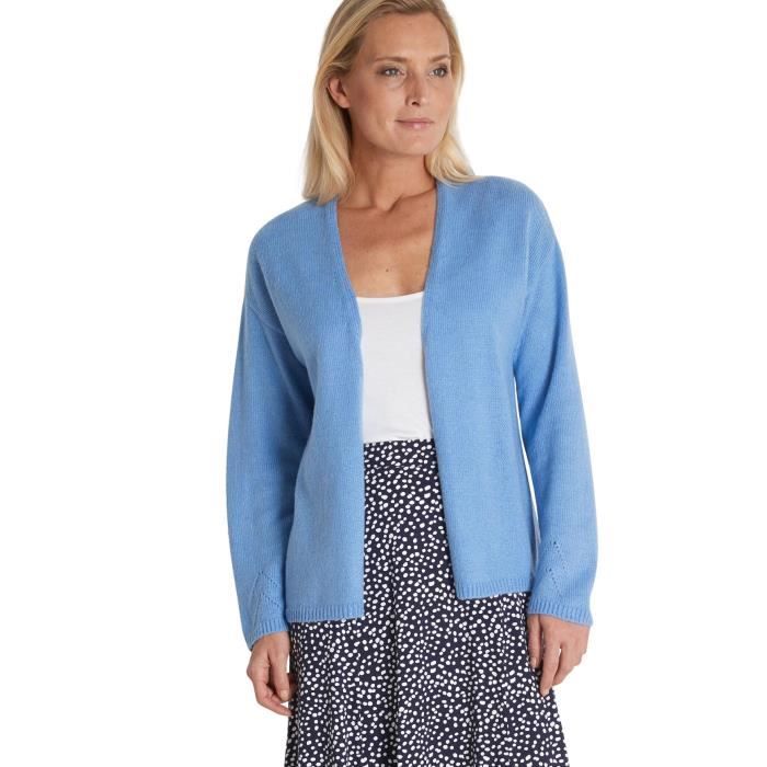 Gilet Femme Crea Concept 50% Laine 50% Alpaga - Taille 40/42 (équivalent S), Couleur Taupe, Occasion TBE