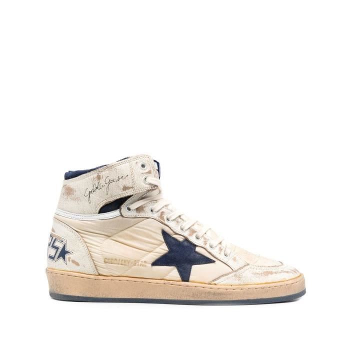GOLDEN GOOSE HOMME GMF00230F00333910357 BLANC CUIR BASKETS MONTANTES