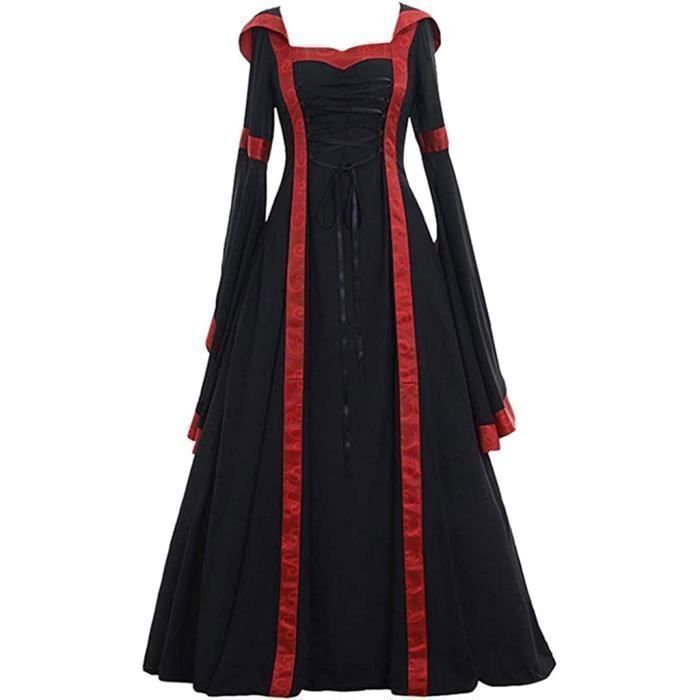 Robe Médiévale Gothique Halloween - Dos Nu, Manches Papillon, Lacets | Pour Cosplay, Fête, Renaissance, Soirée à Thème - 11
