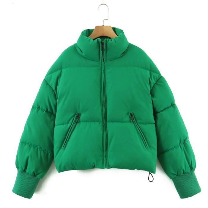 Zippe Hiver Chaud Doudoune Duvet Plume Legere Manteau Couleur Jacket Veste d hiver Matelassee Vetements pour femmes Vert fruit XS Vert fruit Cdiscount Pret a Porter