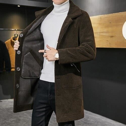 Caban col fourrure online homme