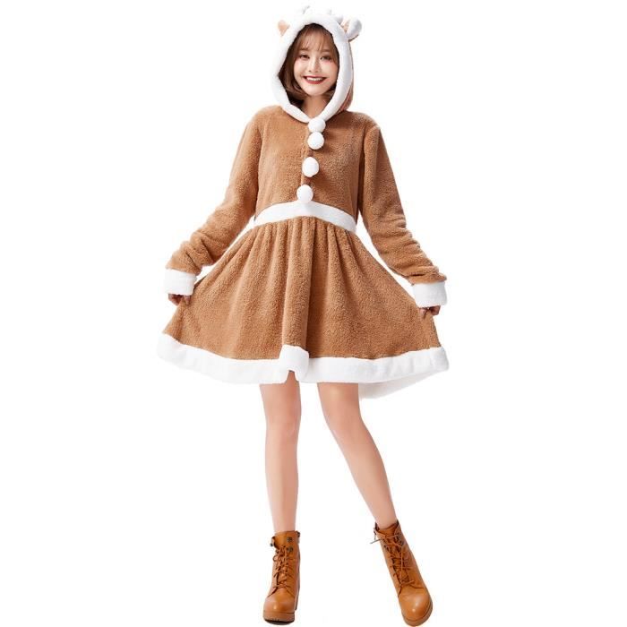 Costume Père Noël Adulte Une Pièce - Flanelle Rouge à Capuche - Pour Fêtes, Cosplay, Soirées Déguisées - Taille S à 2XL - 7
