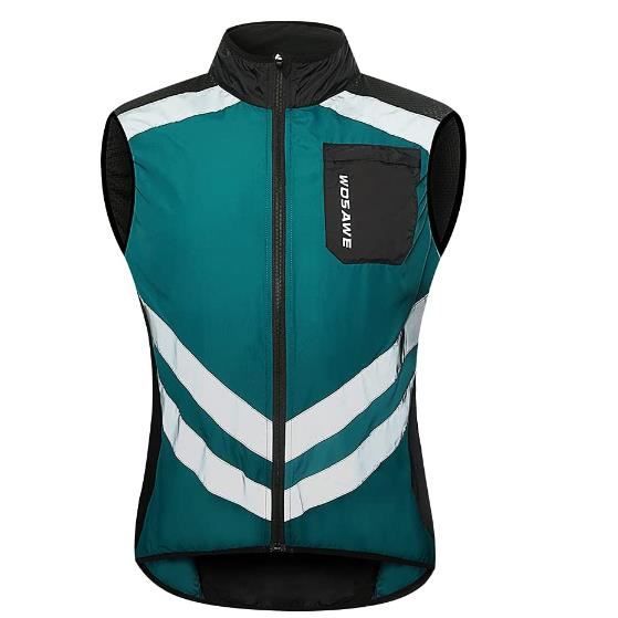 Veste Cyclisme WOSAWE Légère Coupe-vent – Sans Manches – Avec Zip Et Poches – Pour VTT Ou équitation