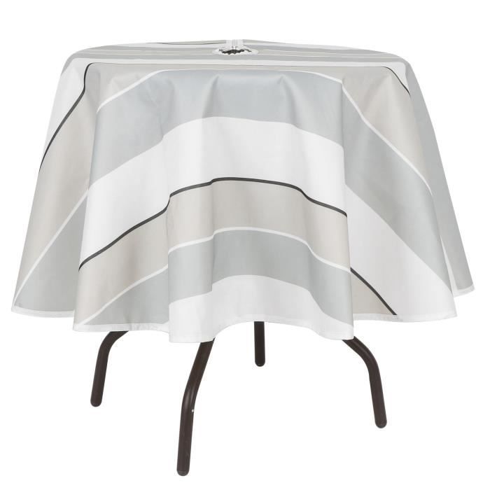 Nappe Ronde 152 Cm Avec Trou Parapluie Et Fermeture Éclair - Motif Champignon Extérieur - Imperméable Pique-Nique BBQ