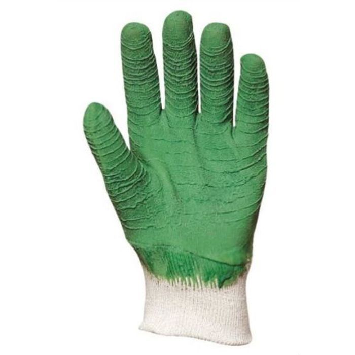 gants de travail - coverguard - eurotechnique - enduit latex crêpe vert - taille 10